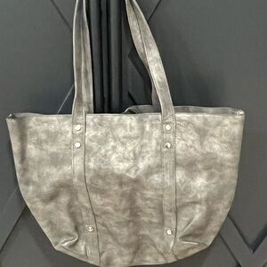 Charming Charlie Metallic Gray Tote